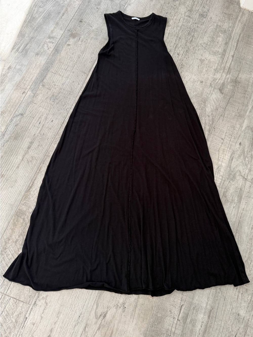 Zara Minimalist Black Sleeveless Tshirt Maxi Dress Sz S